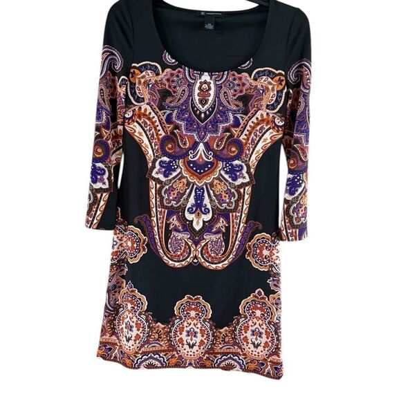 INC International Concepts Black Multicolor Mini Dress - Picture 2 of 8